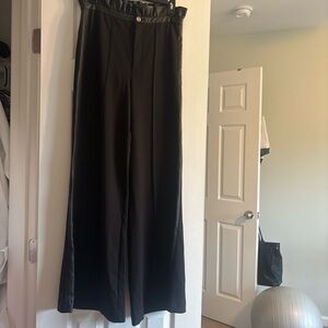 High-Rise Black Wide-Leg Pants for Women